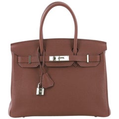 Hermes Birkin Handbag Sienne Togo with Palladium Hardware 30