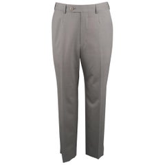 Vintage ERMENEGILDO ZEGNA Size 32 Dark Gray Solid Wool Dress Pants