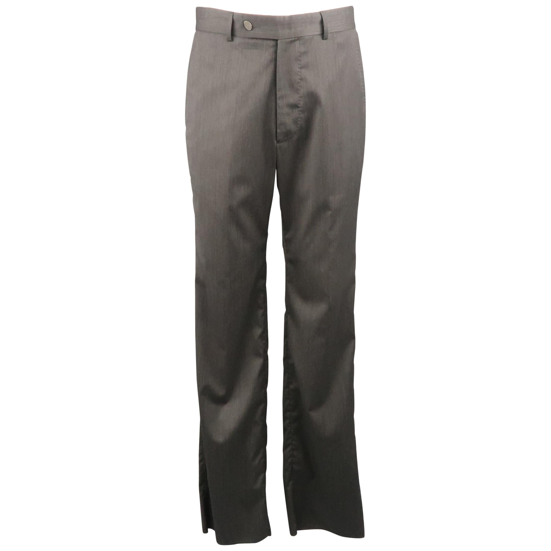 VIVIENNE WESTWOOD Size 32 Charcoal Solid Wool / Nylon Dress Pants