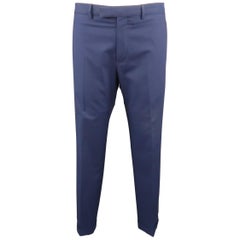 DIOR HOMME Size 32 Navy Solid Wool Dress Pants
