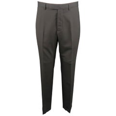 DIOR HOMME Size 34 Black Solid Wool Dress Pants