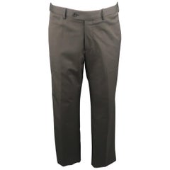 PRADA Size 34 Charcoal Stripe Nylon Blend Dress Pants