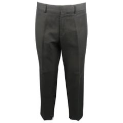 GUCCI Size 34 Black Solid Cotton / Linen Dress Pants
