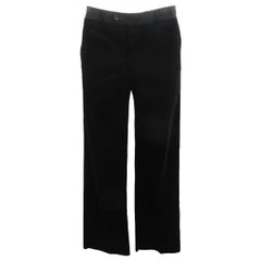 Vintage HERMES Size 36 Black Solid Corduroy Dress Pants