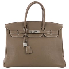 Hermes Birkin Handbag Etoupe Togo with Palladium Hardware 35
