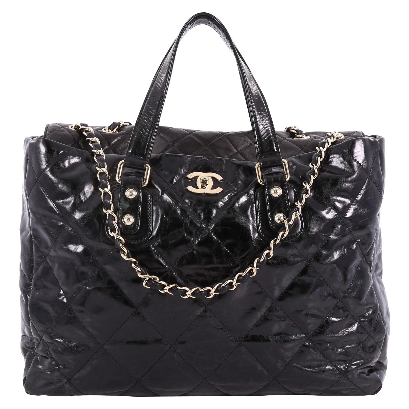 Chanel Portobello Tote Quilted Glazed Calfskin Large