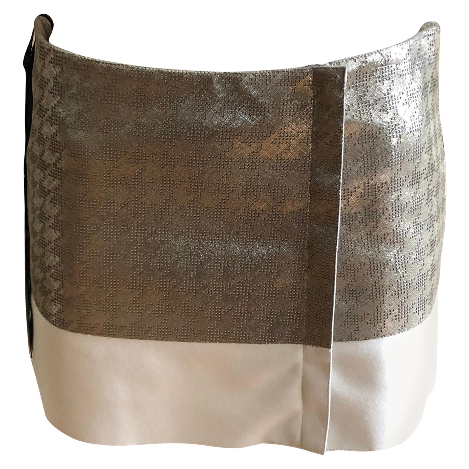 Superb 2012 Pre-Season DROMe Metallic Leather and Wool Mini Skirt (S) NWT For Sale
