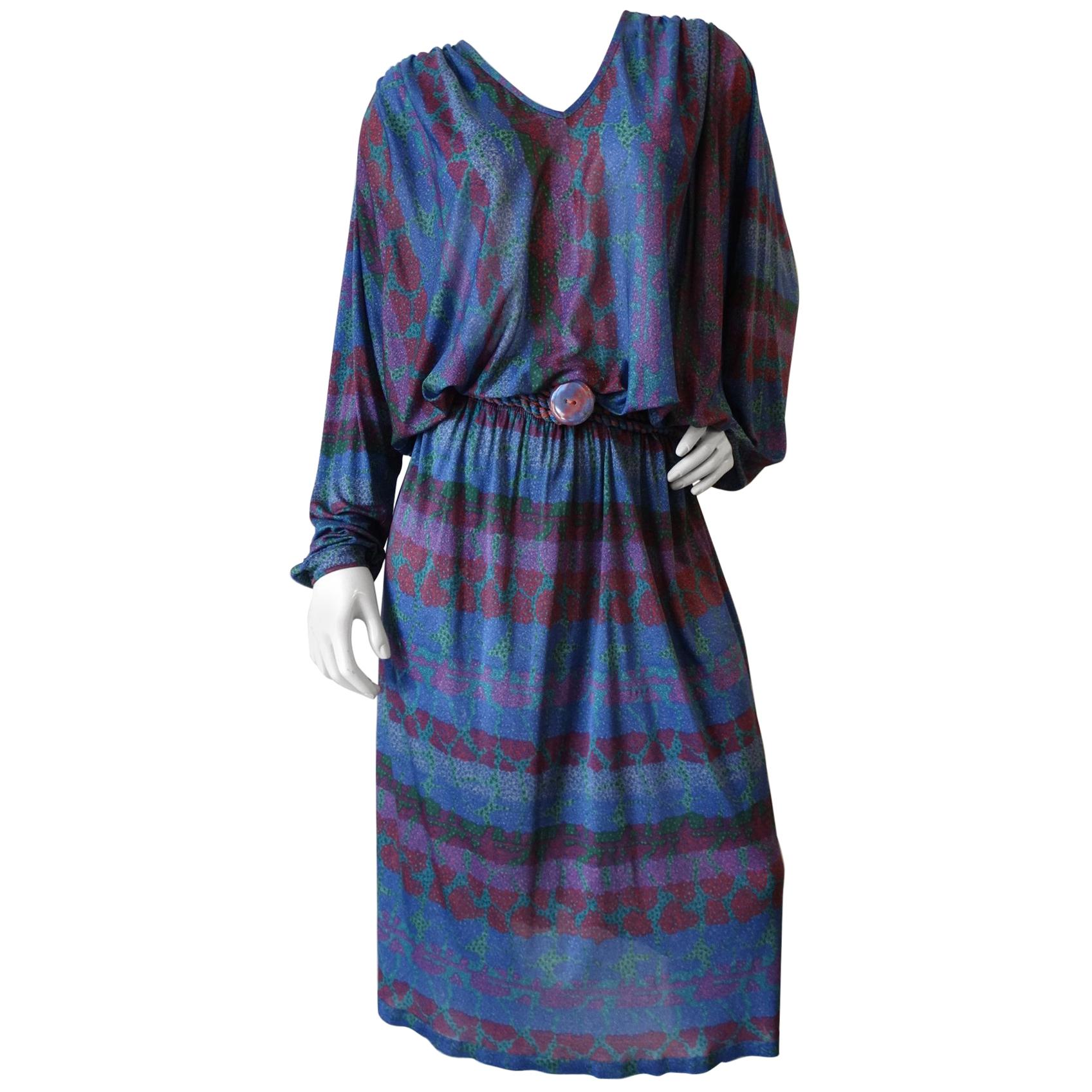 1970s Missoni Silk Abstract Dress