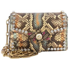 Gucci Broadway Bee Shoulder Bag Embellished Python Mini