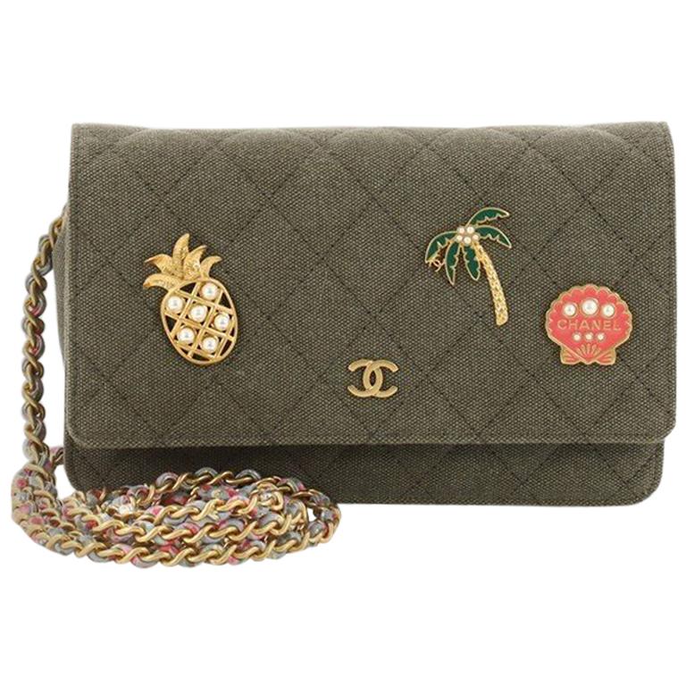 Chanel Cuba Charms Wallet on Chain Quilted Canvas 