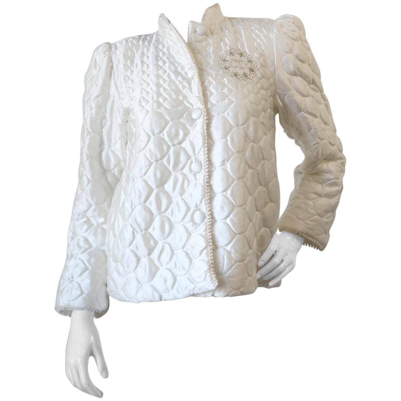 1980s Christian Dior Quilted Bed Jacket