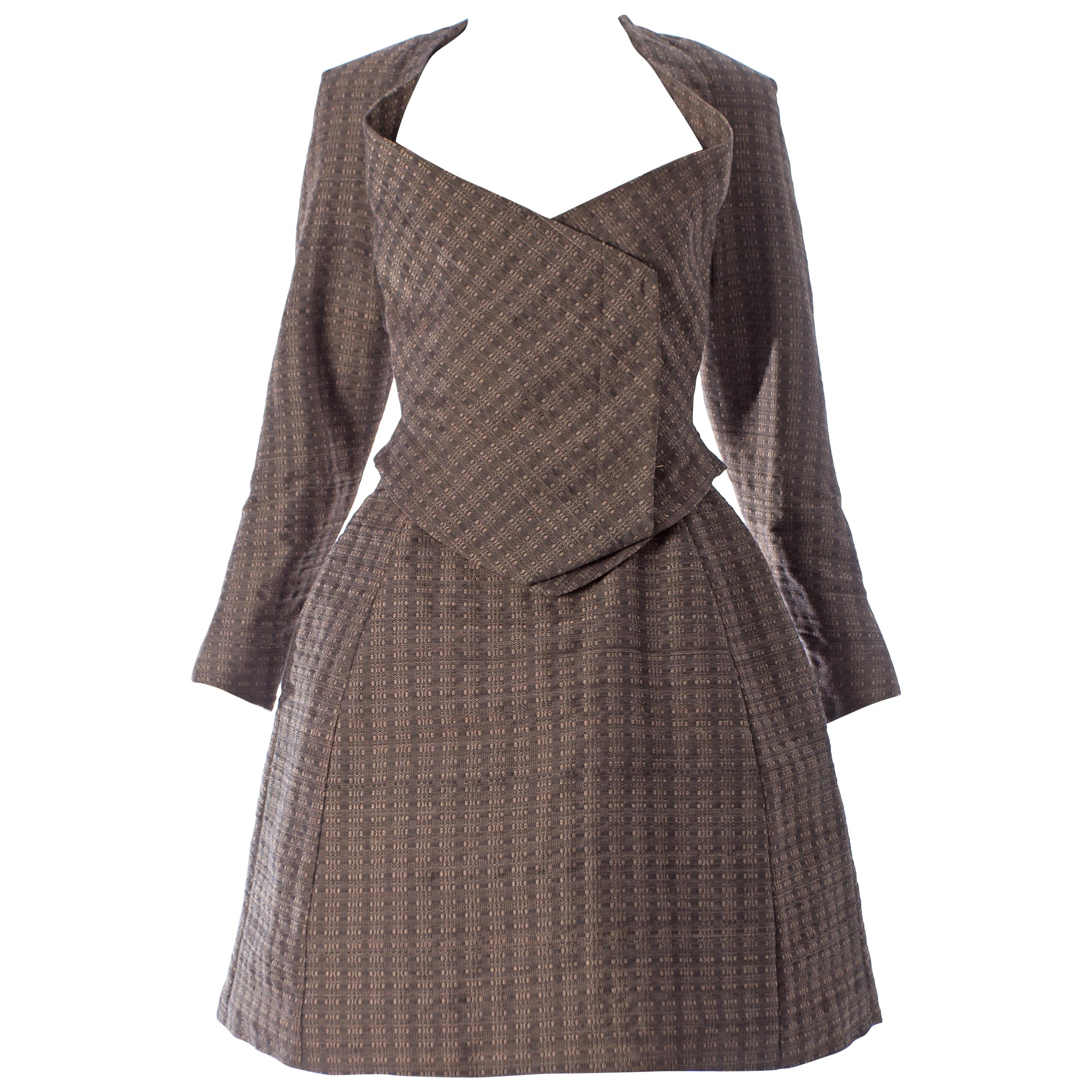 Vivienne Westwood mauve brocade structured skirt suit, fw 1997 For Sale
