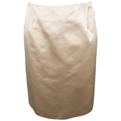 AKRIS Size 6 Gold Silk Skirt