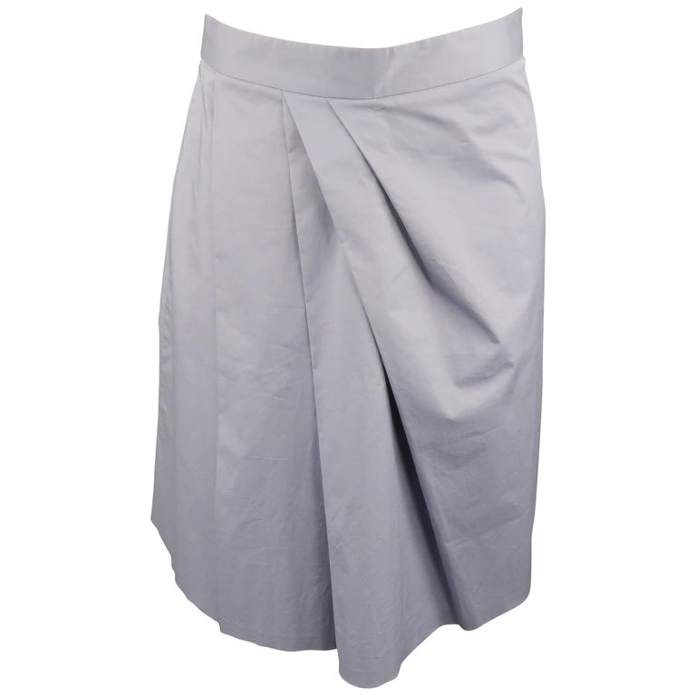 MOSCHINO Size 4 Gray Cotton Skirt For Sale at 1stDibs