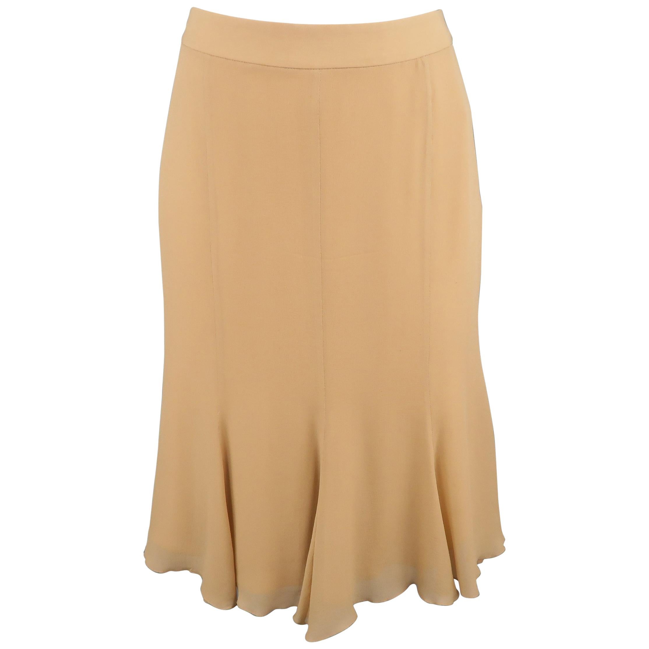 GIORGIO ARMANI Size 6 Beige Silk Skirt For Sale at 1stDibs | armani ...