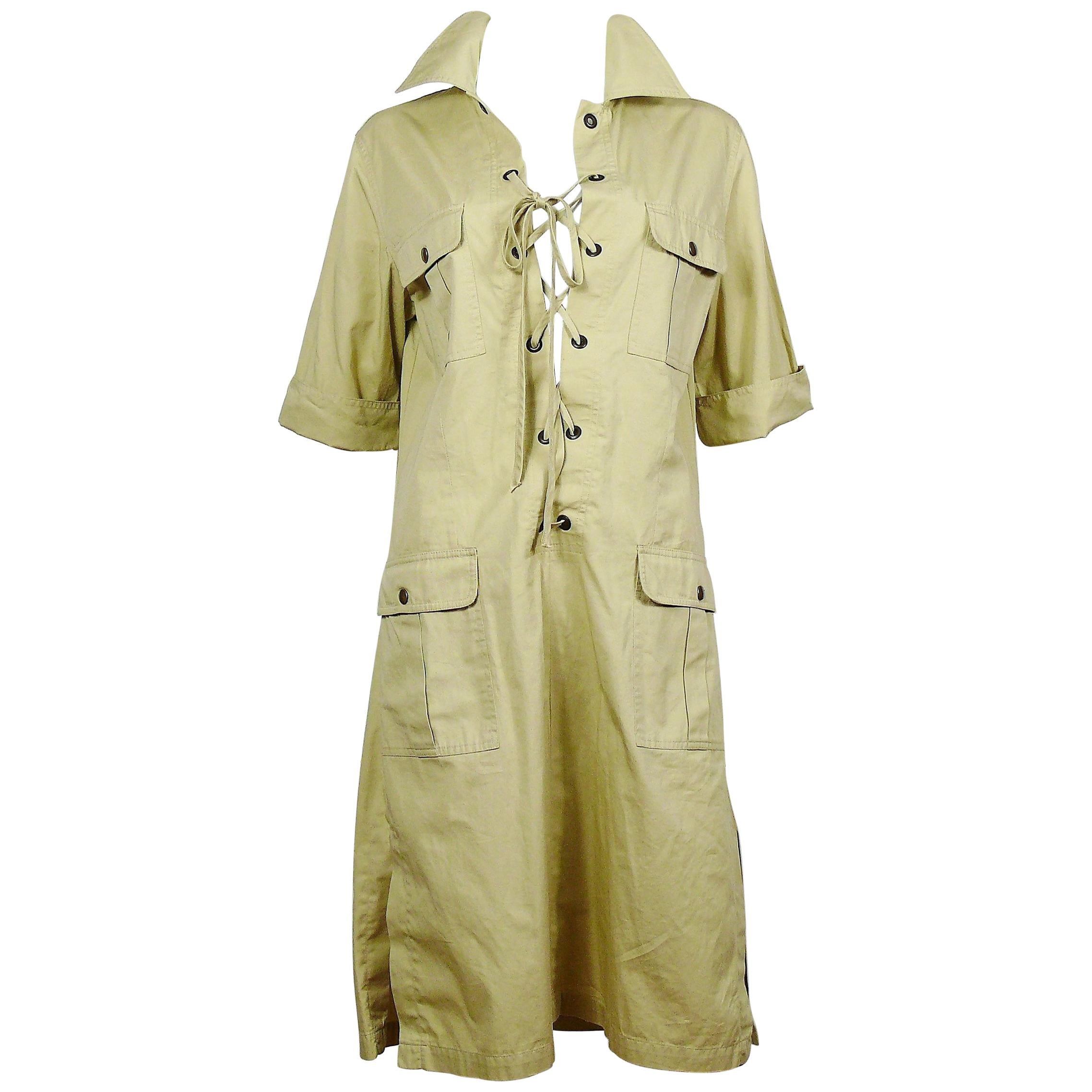 Yves Saint Laurent YSL Vintage Iconic Safari Dress US Size 10