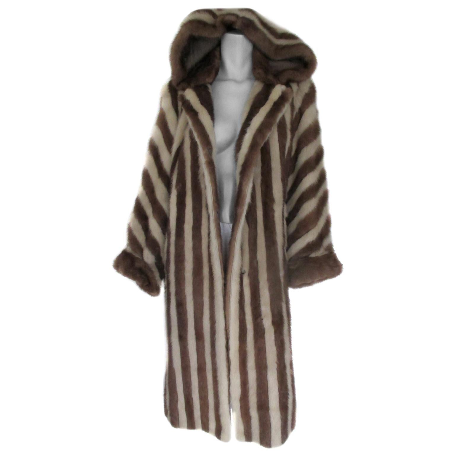 Mink fur coat with hood