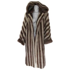  Mink fur coat with hood