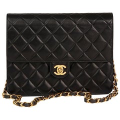 2004 Chanel Black Quilted Lambskin Small Classic Single Full Flap Bag