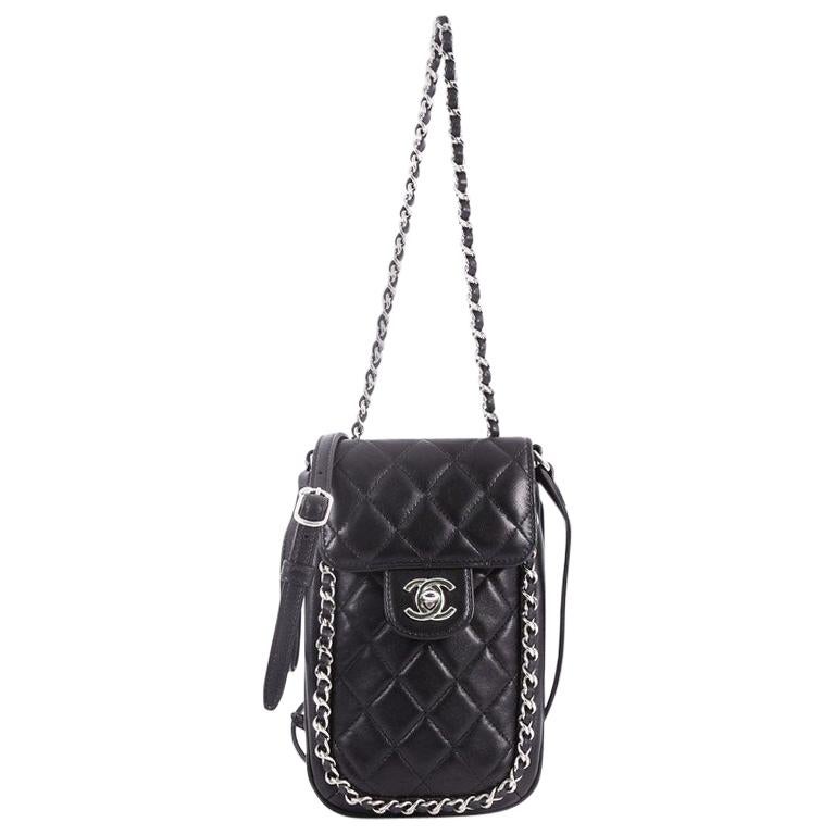 Chanel Chain Around Phone Holder Crossbody Bag Quilted Lambskin at