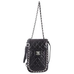 Chanel Chain Around Phone Holder Crossbody Bag Quilted Lambskin at 1stDibs   chanel phone bag with chain, chanel phone holder with chain, chanel phone  on chain