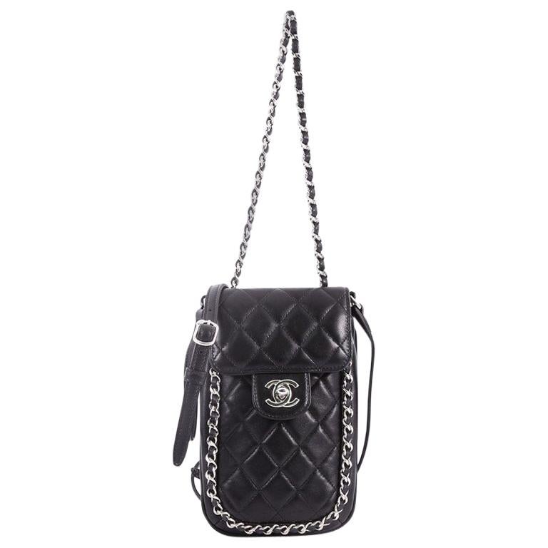 Chanel Chain Around Phone Holder Crossbody Bag Quilted Lambskin at 1stDibs