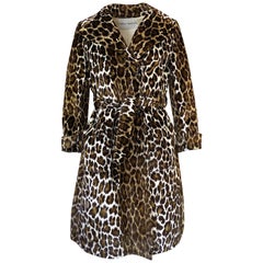 1960s Adele Simpson Amazing Quality Leopard Printed Velveteen Coat