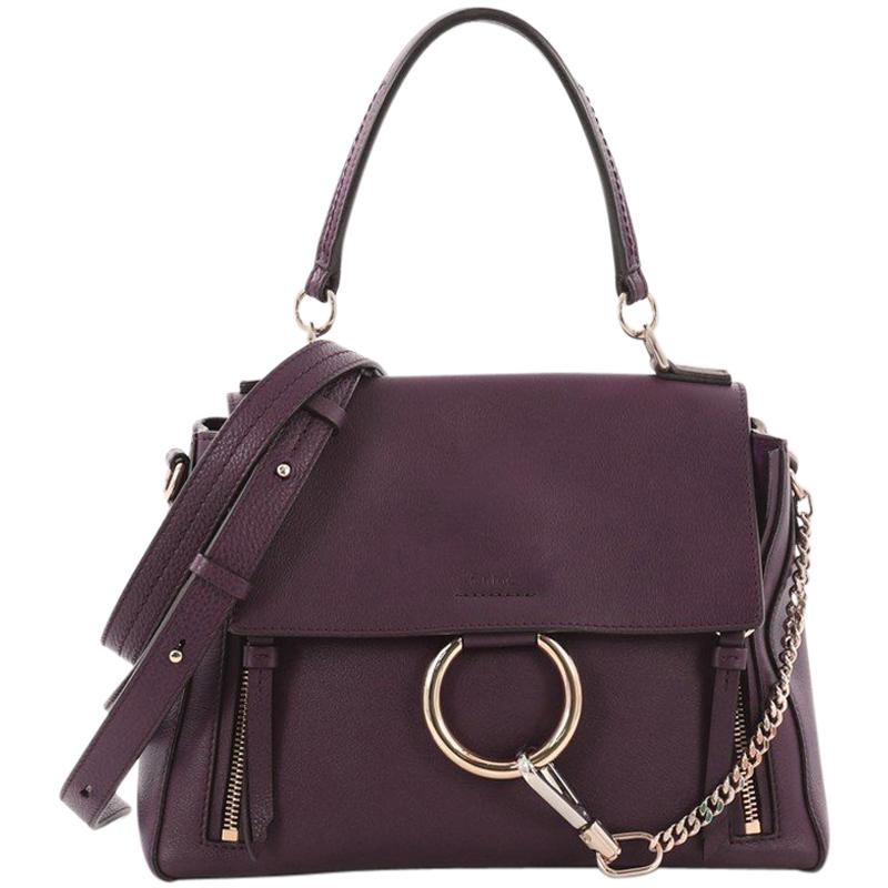 Chloe Faye Day Handbag Leather with Suede Small