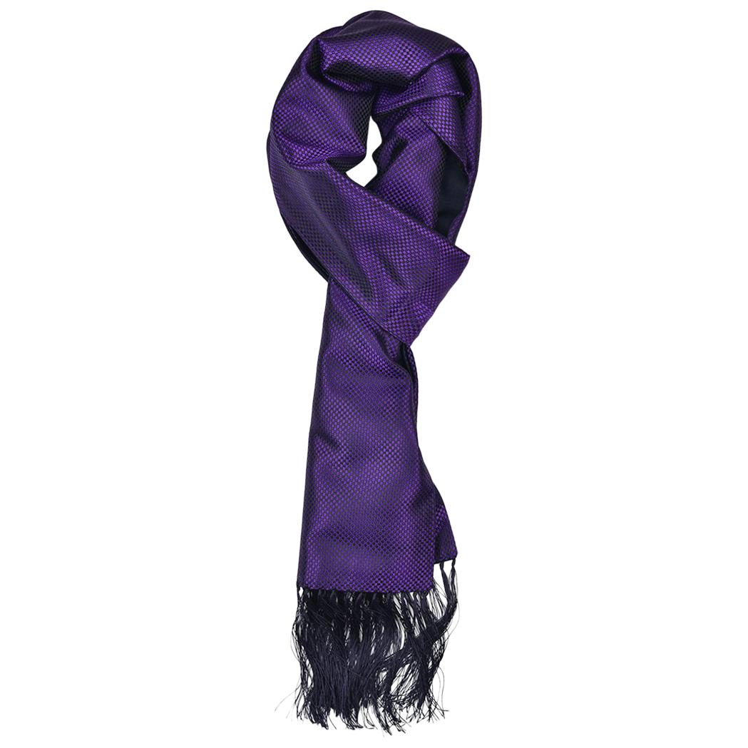 Tom Ford Men's Purple Geometric Print Silk Cashmere Scarf 