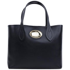 Roberto Cavalli Women's Firenze Black Small Leather Shopping Tote Bag