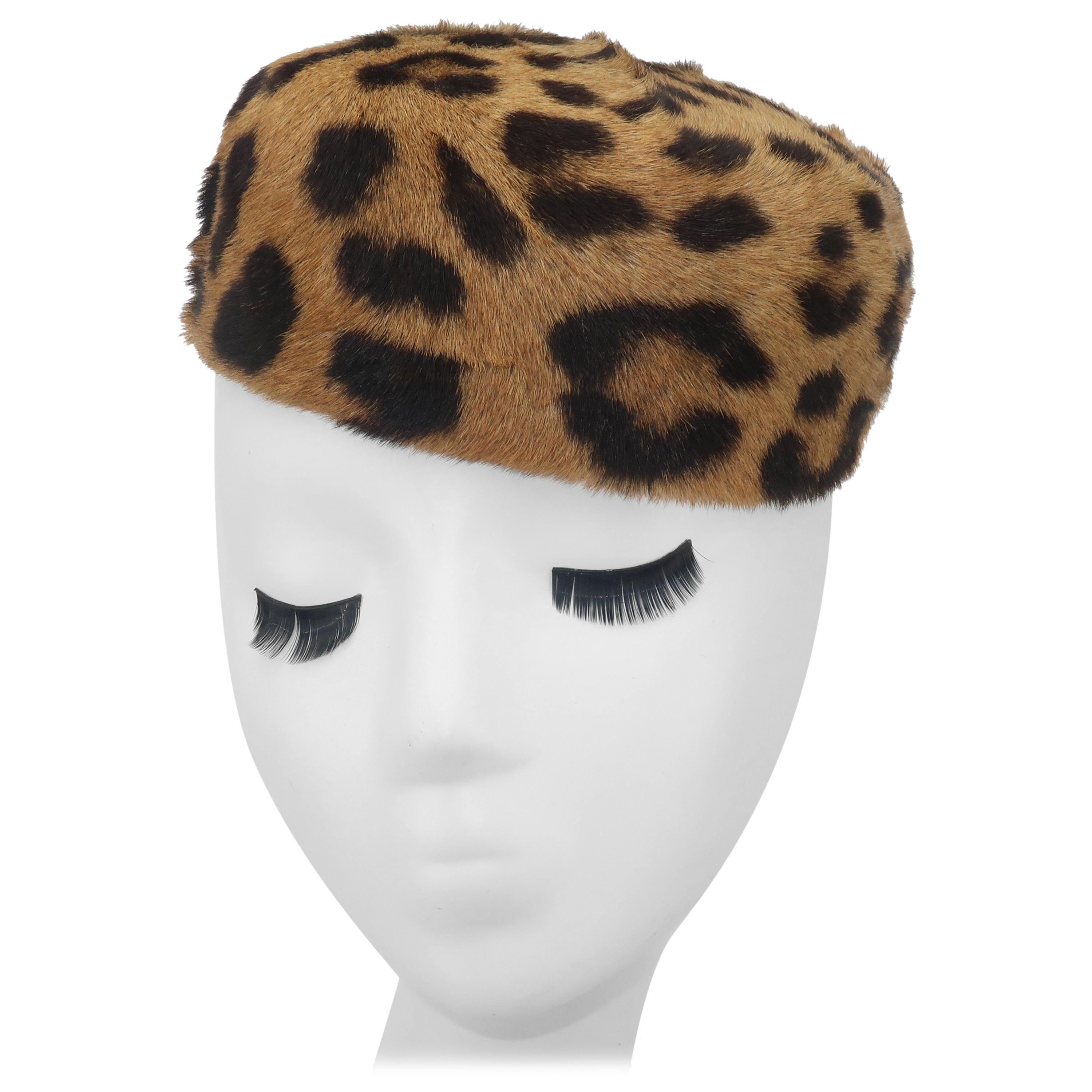 1950’s Leopard Print Fur Pillbox Hat