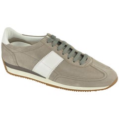 Tom Ford Men's Grey Orford Suede Trainer Sneakers