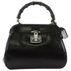 Gucci Lady Lock Bamboo Top Handle Bag Leather Medium