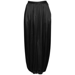 Vintage Yves Saint Laurent Black Satin Harem Pants