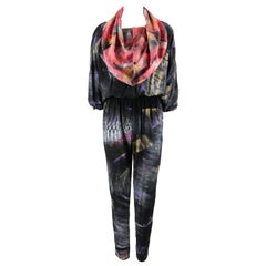 CHIA JEN JENNIFER MACKEY Hand Printed Silk Art To Wear Jumpsuit OOAK