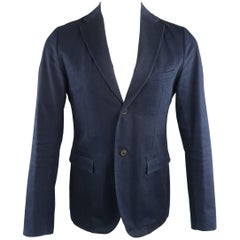 Men's JIL SANDER 38 Indigo Solid Denim Sport Coat Blazer Jacket