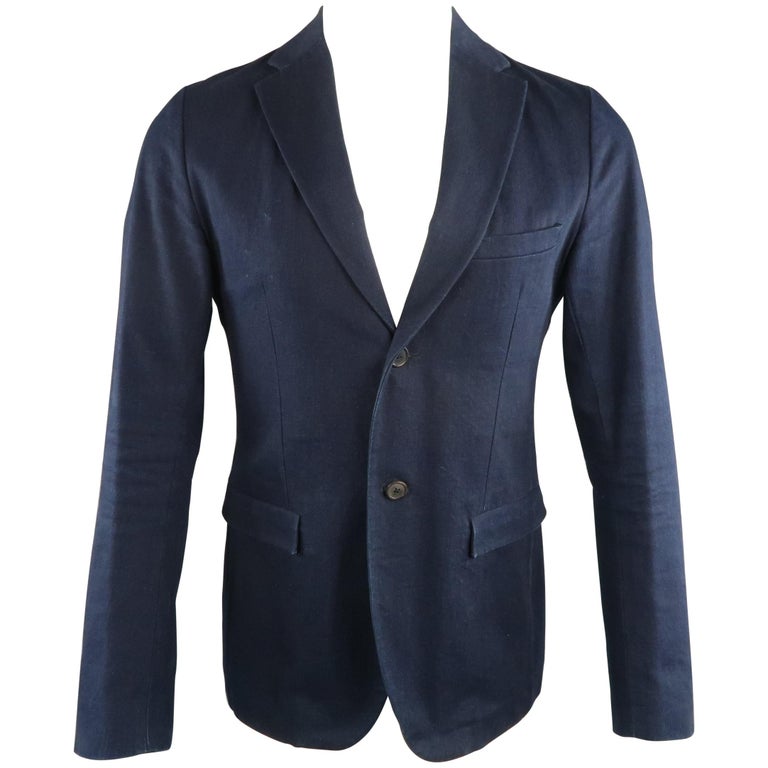 Men's JIL SANDER 38 Indigo Solid Denim Sport Coat Blazer Jacket For Sale at  1stDibs | denim sport jacket, mens denim sport coat