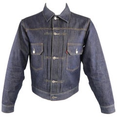 LEVI'S Vintage BIG "E" 38 Indigo Selvedge Denim Trucker Jacket