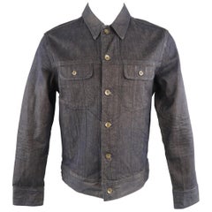 RAG & BONE M Indigo Solid Denim Jacket