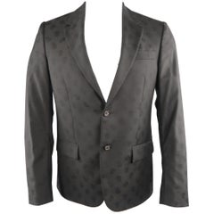 ALEXANDER MCQUEEN 38 Black Skulls Wool Sport Coat