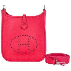 Hermes Evelyne III TPM Tasche Rose Extreme Pink Crossbody Clemence Palladium