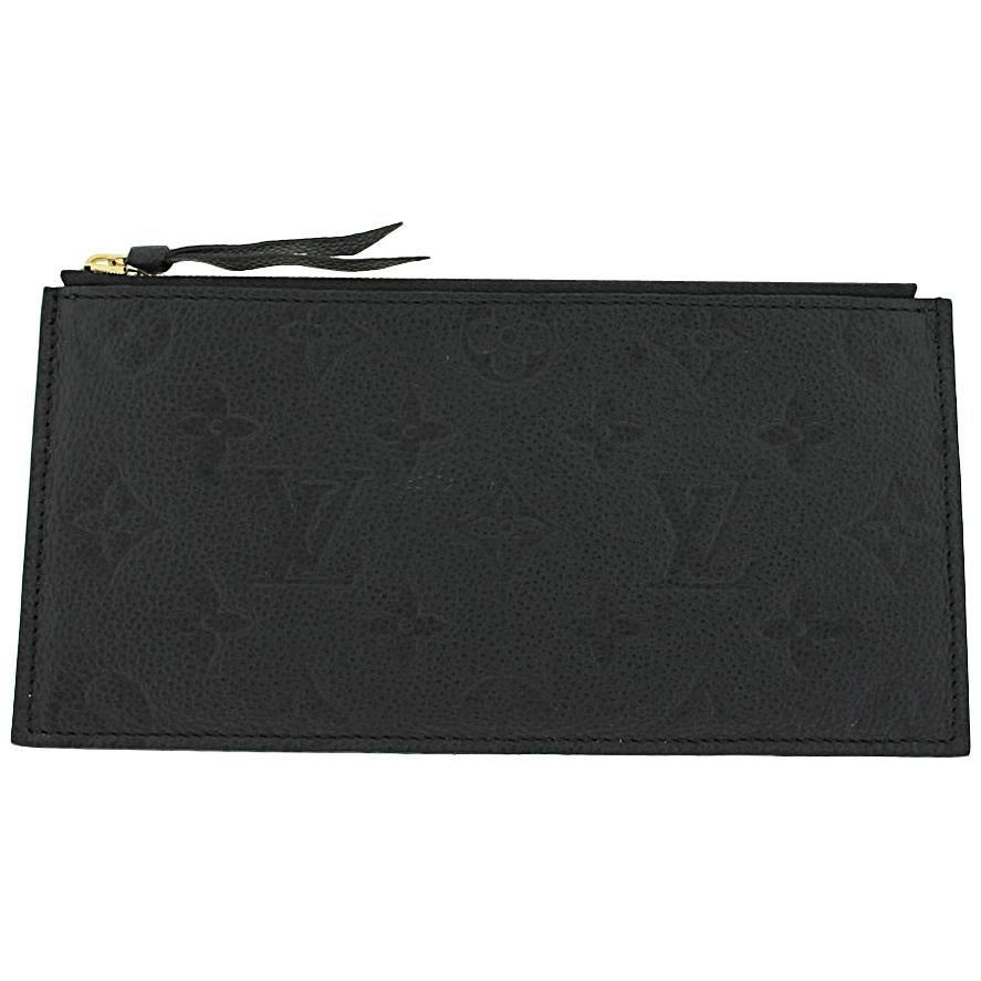 Louis Vuitton Noir Black Felicie Empreinte Leather Zippered Insert Pouch Wallet