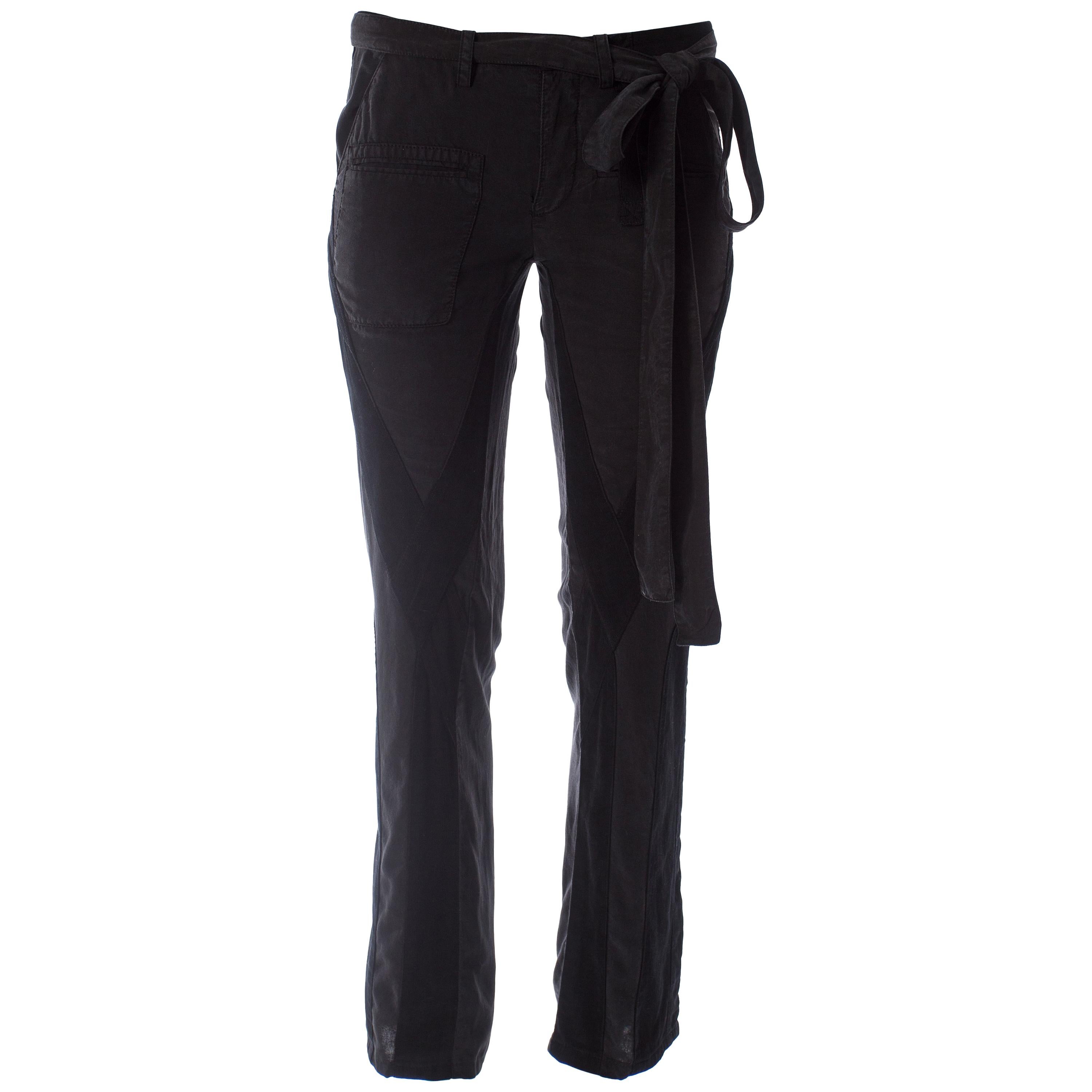 Balenciaga Nicolas Ghesquière black cotton and corduroy cargo pants, SS 2002