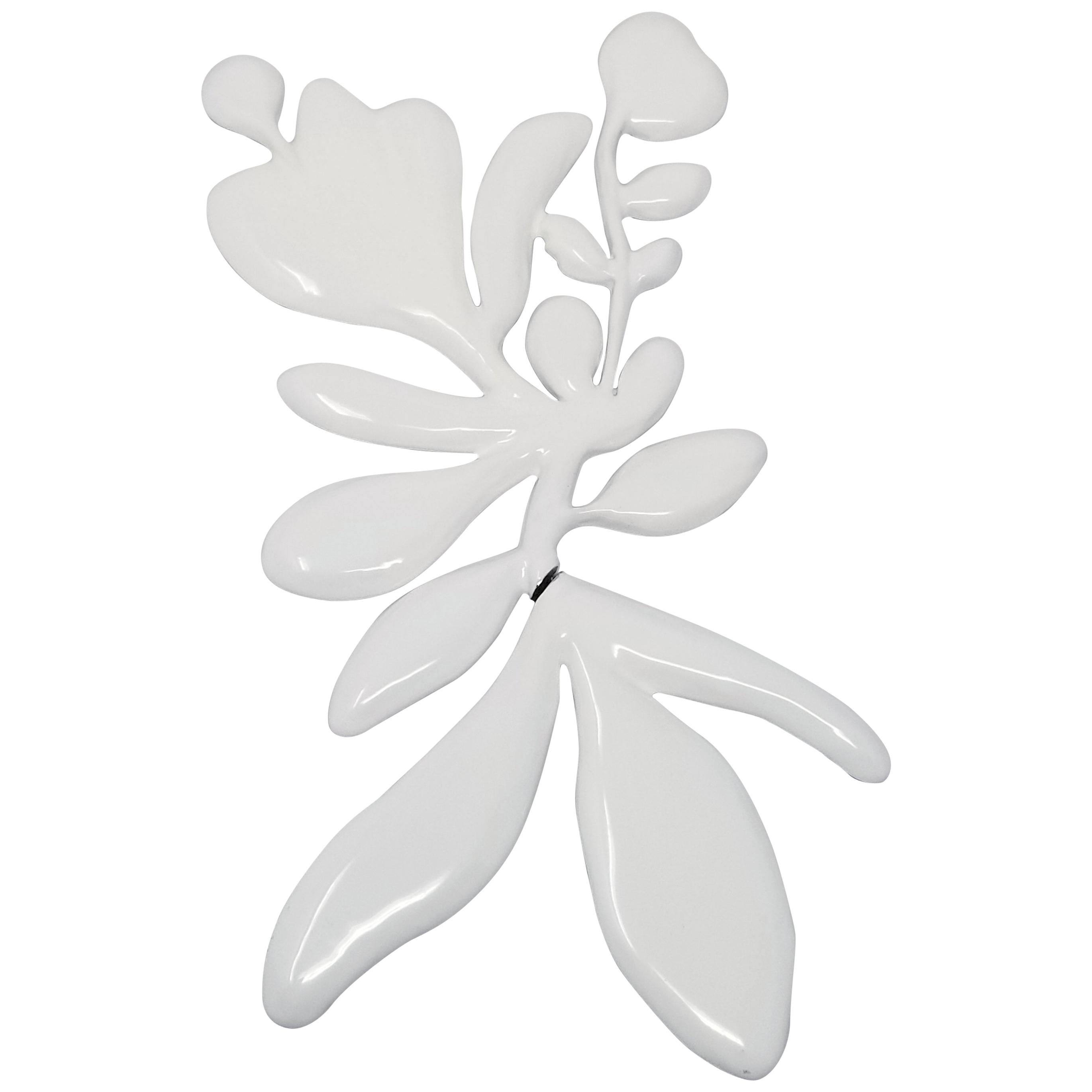 Oscar de la Renta Extra Large White Enamel Abstract Flower Statement Brooch For Sale