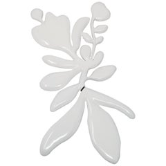 Oscar de la Renta Extra Large White Enamel Abstract Flower Statement Brooch