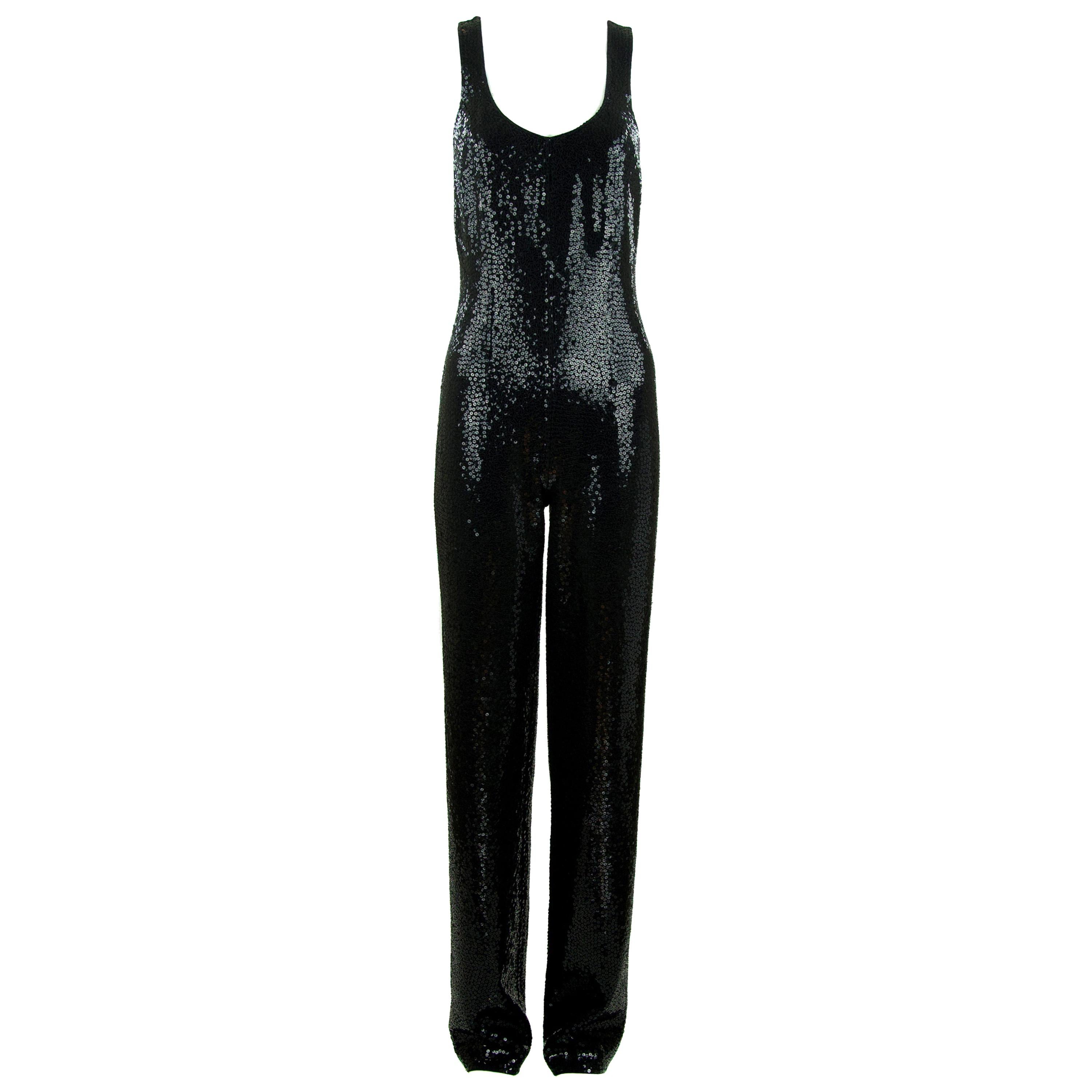 Michael Kors Black Sequin Jumpsuit - Size 2 For Sale