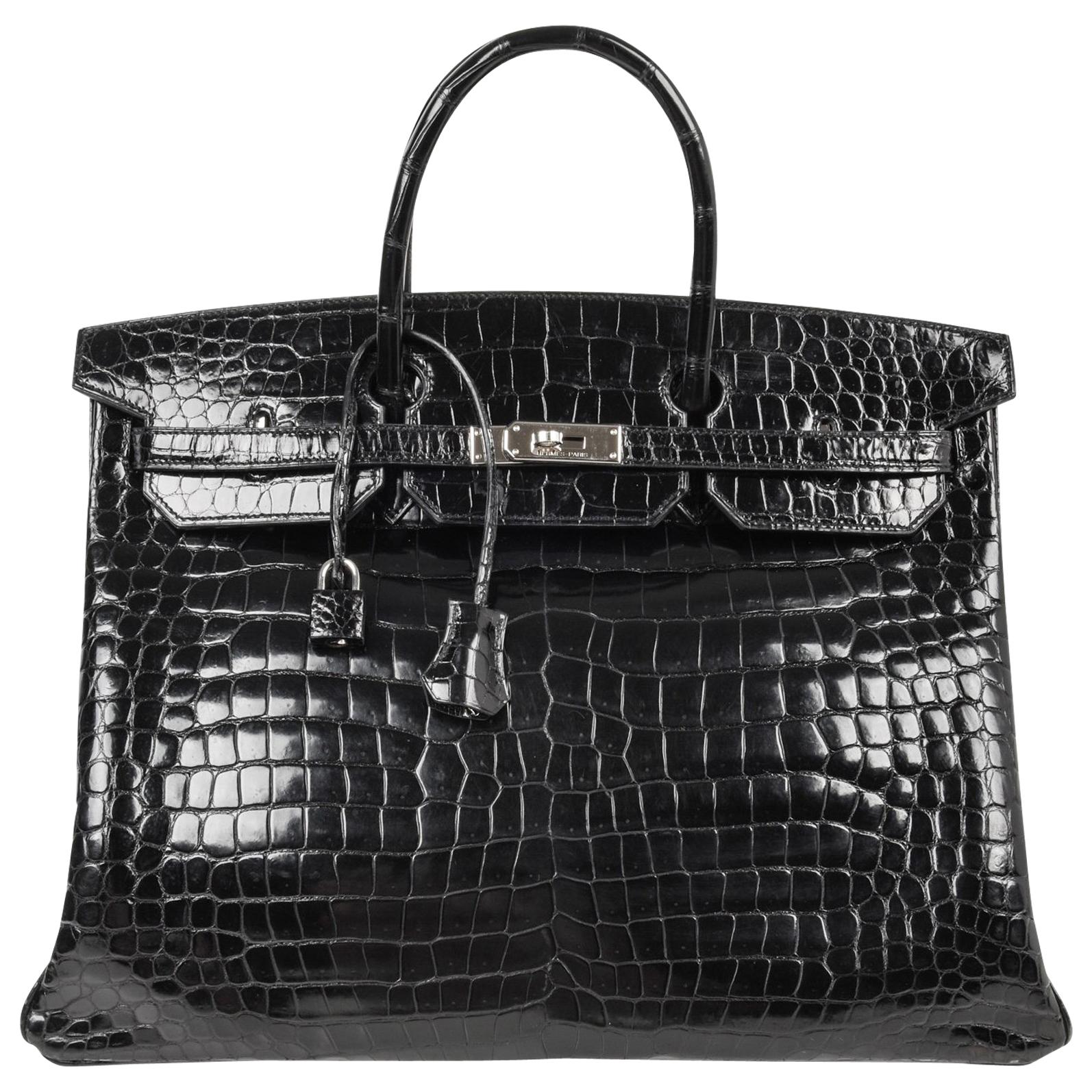 Hermès Birkin 40 Matte Porosus Crocodile Black | SACLÀB