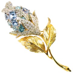 Ciro of Bond Street & NY Crystal Flower Brooch 1950s