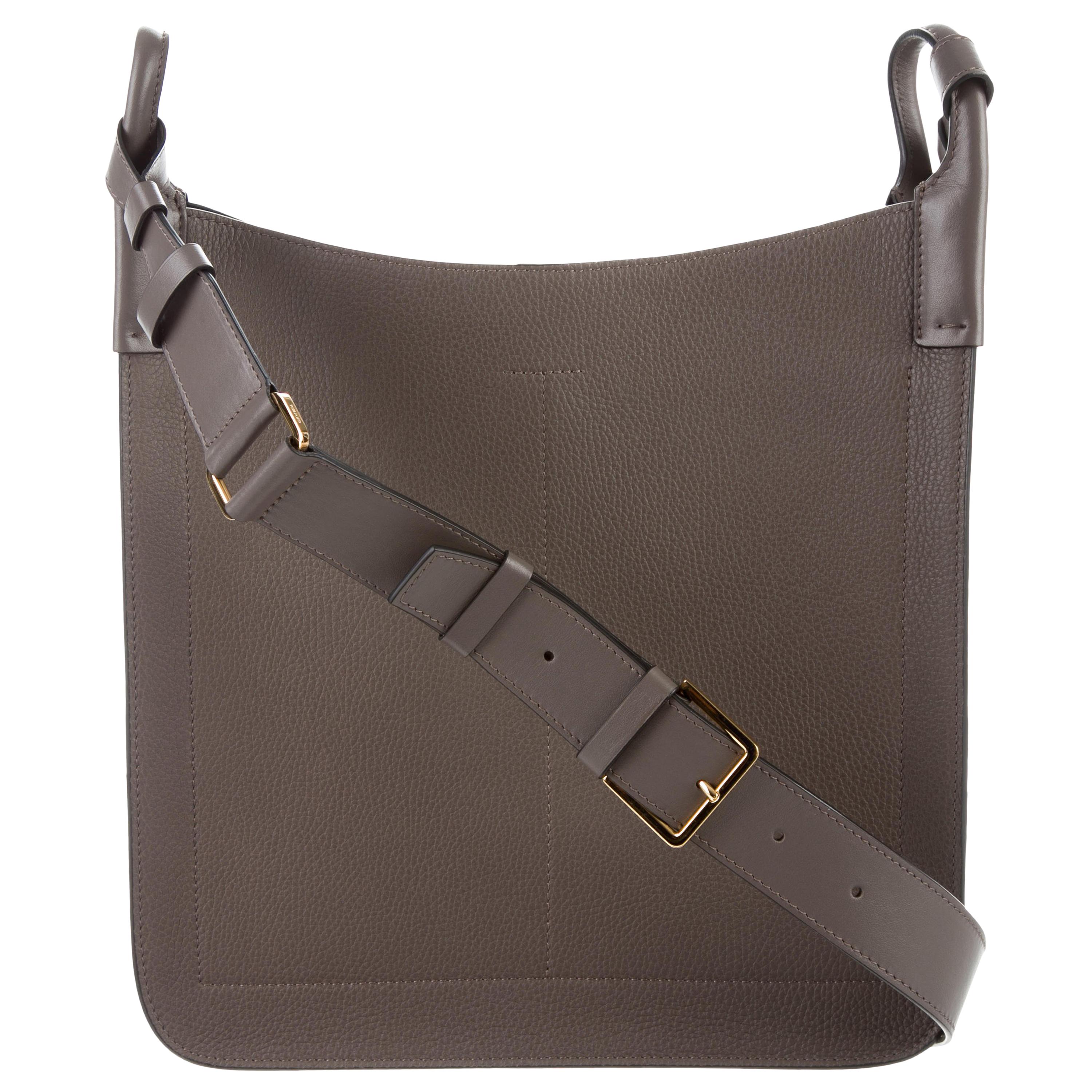 Tom Ford NEW Leather Carryall Men's Women's Travel Shoulder Crossbody Flap Bag