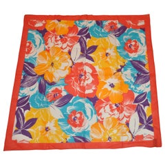 Vintage Honey Wonderfully Vivid Multi-Color of Multi Florals Cotton Scarf